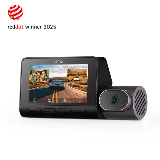 70mai Dash Cam 4K T800 3-Channel w/ Dual 4K, STARVIS 2 IMX678, HDR Night Vision, AI Detection, Emergency Record, 4G LTE & Supercapacitor